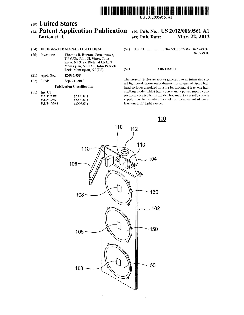 INTEGRATED SIGNAL LIGHT HEAD - diagram, schematic, and image 01