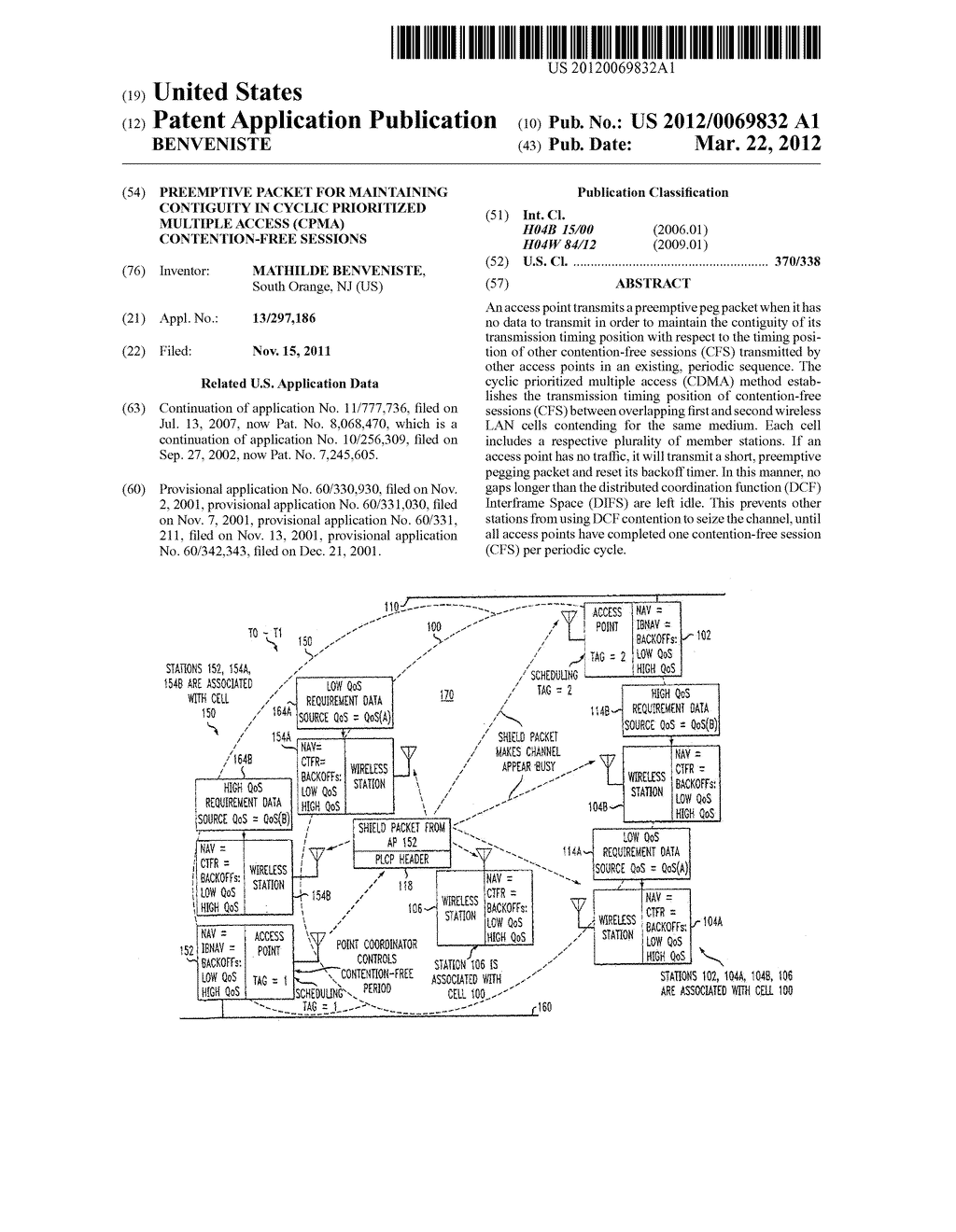 PREEMPTIVE PACKET FOR MAINTAINING CONTIGUITY IN CYCLIC PRIORITIZED     MULTIPLE ACCESS (CPMA) CONTENTION-FREE SESSIONS - diagram, schematic, and image 01