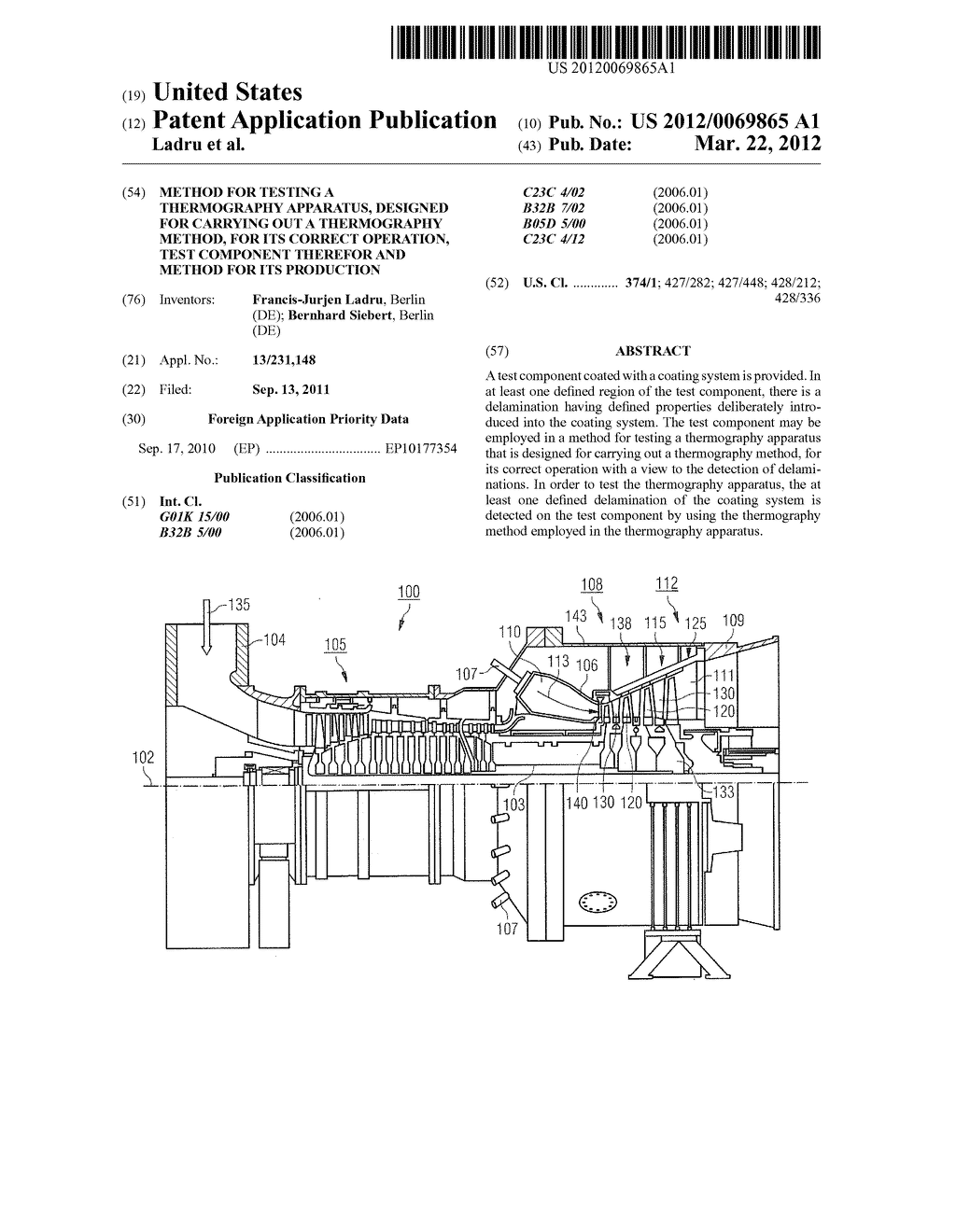 Method for Testing a Thermography Apparatus, Designed for Carrying out a     Thermography Method, for its Correct Operation, Test Component Therefor     and Method for its Production - diagram, schematic, and image 01