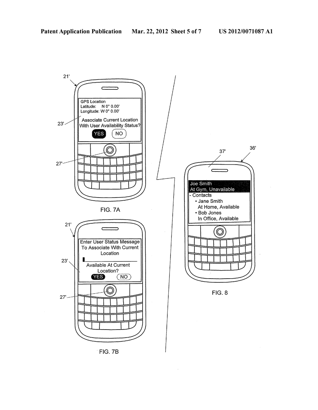 MOBILE WIRELESS COMMUNICATIONS DEVICE INCLUDING WIRELESS-BASED     AVAILABILITY DETECTOR AND ASSOCIATED METHODS - diagram, schematic, and image 06