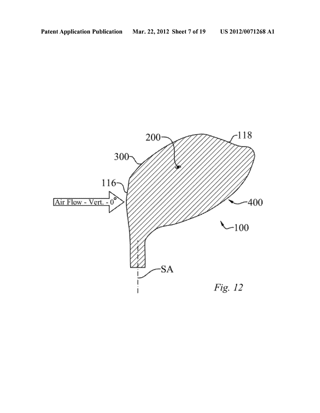 HIGH VOLUME AERODYNAMIC GOLF CLUB HEAD HAVING A POST APEX ATTACHMENT     PROMOTING REGION - diagram, schematic, and image 08