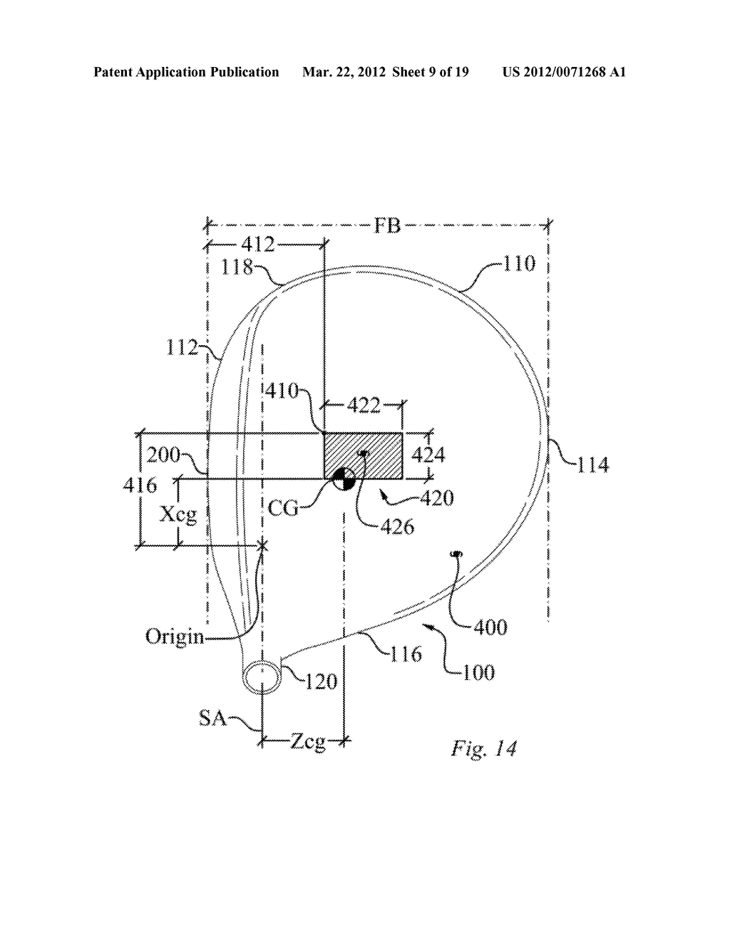 HIGH VOLUME AERODYNAMIC GOLF CLUB HEAD HAVING A POST APEX ATTACHMENT     PROMOTING REGION - diagram, schematic, and image 10