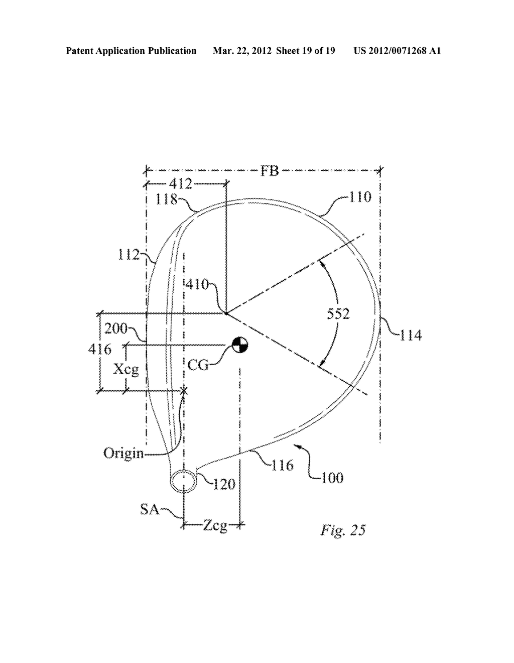 HIGH VOLUME AERODYNAMIC GOLF CLUB HEAD HAVING A POST APEX ATTACHMENT     PROMOTING REGION - diagram, schematic, and image 20