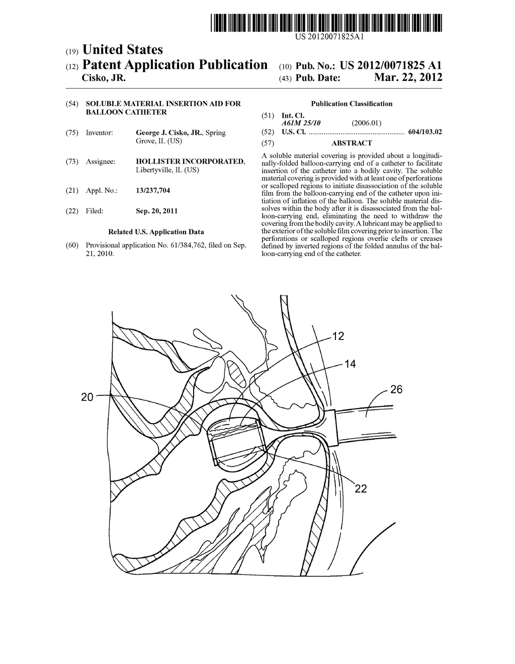 SOLUBLE MATERIAL INSERTION AID FOR BALLOON CATHETER - diagram, schematic, and image 01