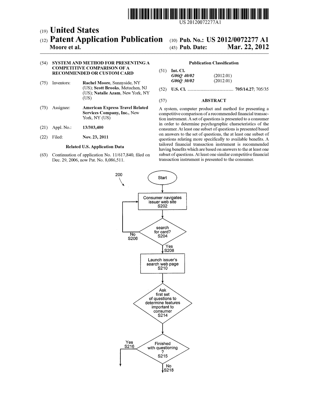SYSTEM AND METHOD FOR PRESENTING A COMPETITIVE COMPARISON OF A RECOMMENDED     OR CUSTOM CARD - diagram, schematic, and image 01