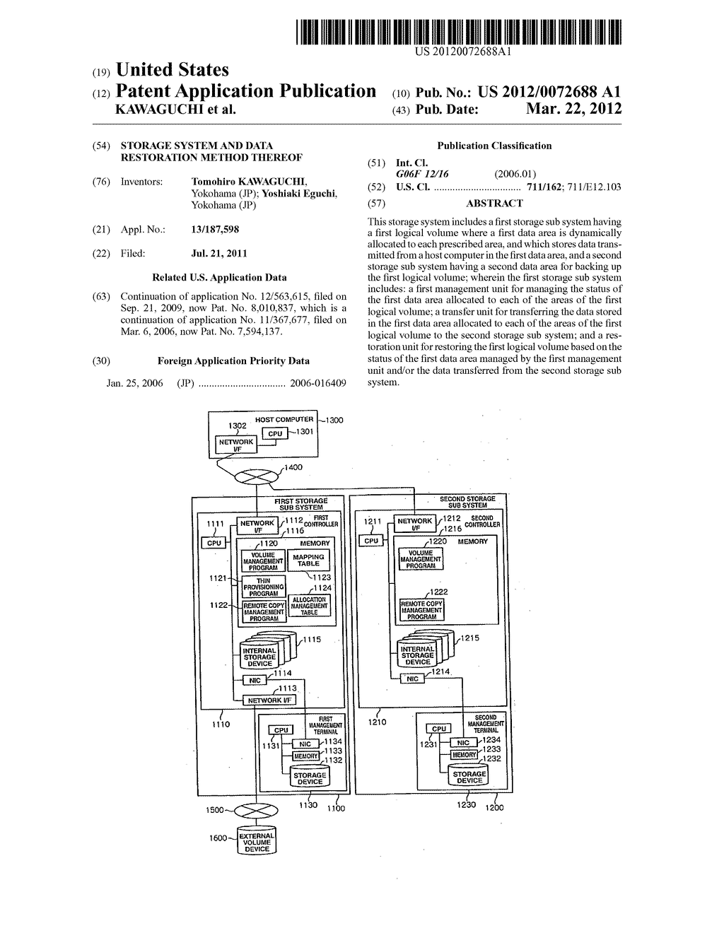 STORAGE SYSTEM AND DATA RESTORATION METHOD THEREOF - diagram, schematic, and image 01