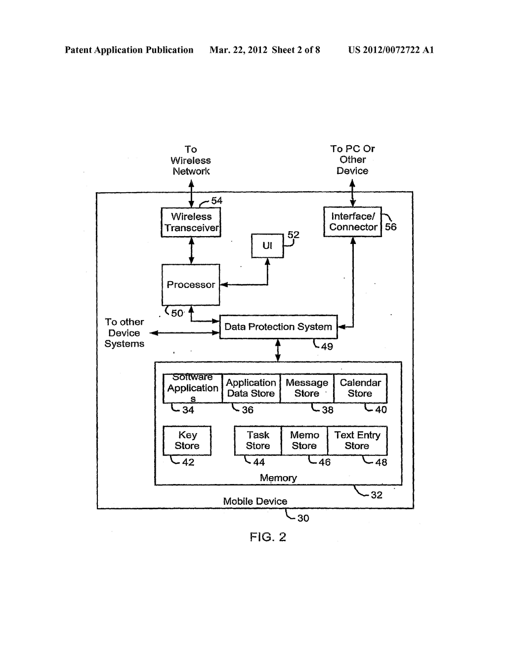 SYSTEM AND METHOD OF PROTECTING DATA ON A COMMUNICATION DEVICE - diagram, schematic, and image 03