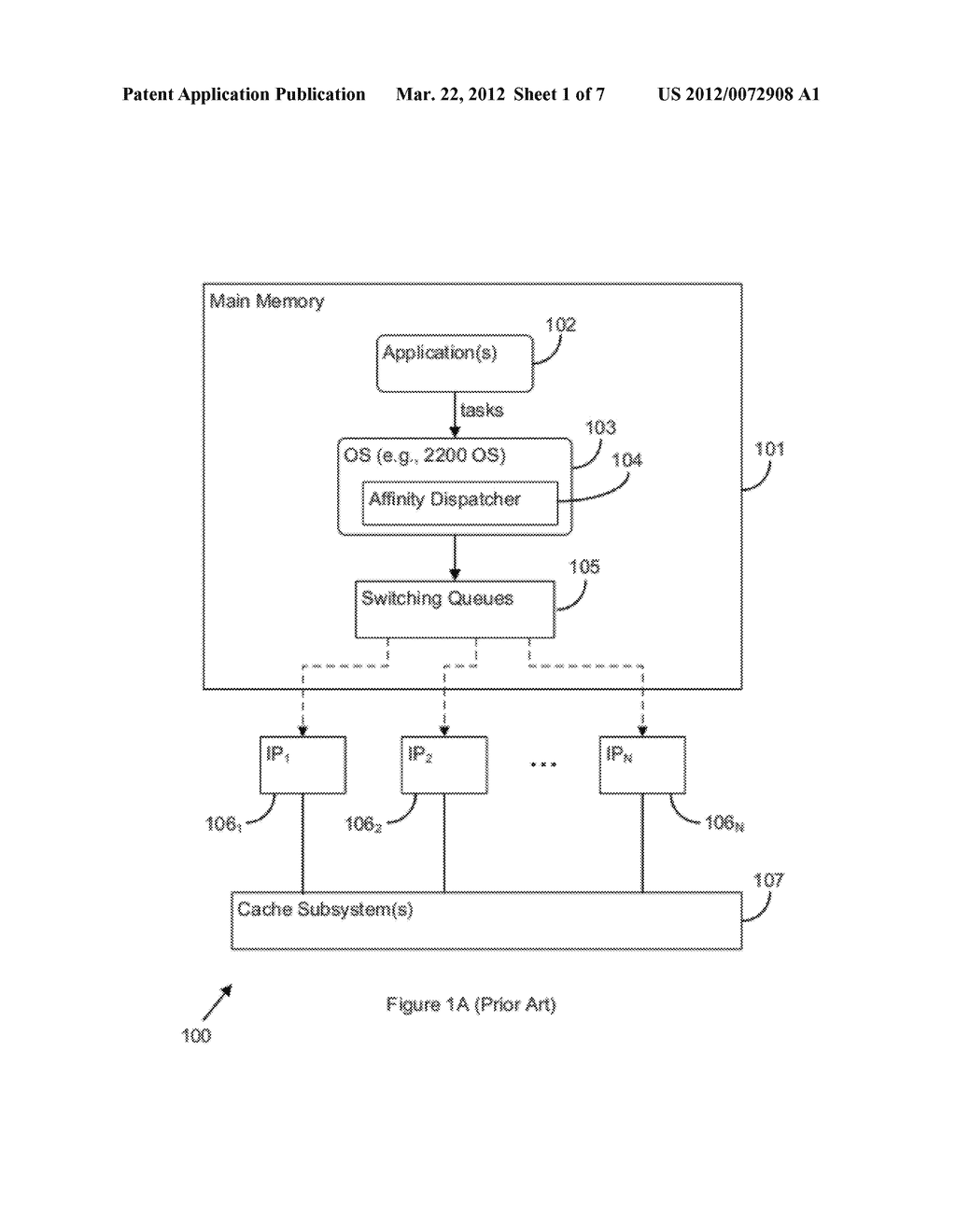 SYSTEM AND METHOD FOR AFFINITY DISPATCHING FOR TASK MANAGEMENT IN AN     EMULATED MULTIPROCESSOR ENVIRONMENT - diagram, schematic, and image 02