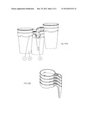 Integral handle and holder for removable cups diagram and image