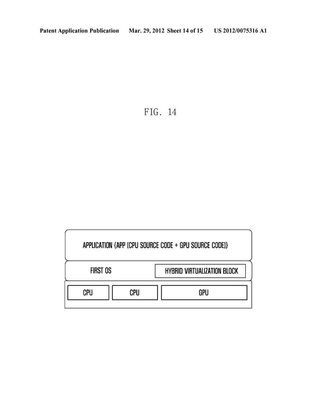 METHOD AND APPARATUS FOR COMPILING AND EXECUTING AN APPLICATION USING     VIRTUALIZATION IN A HETEROGENEOUS SYSTEM - diagram, schematic, and image 15