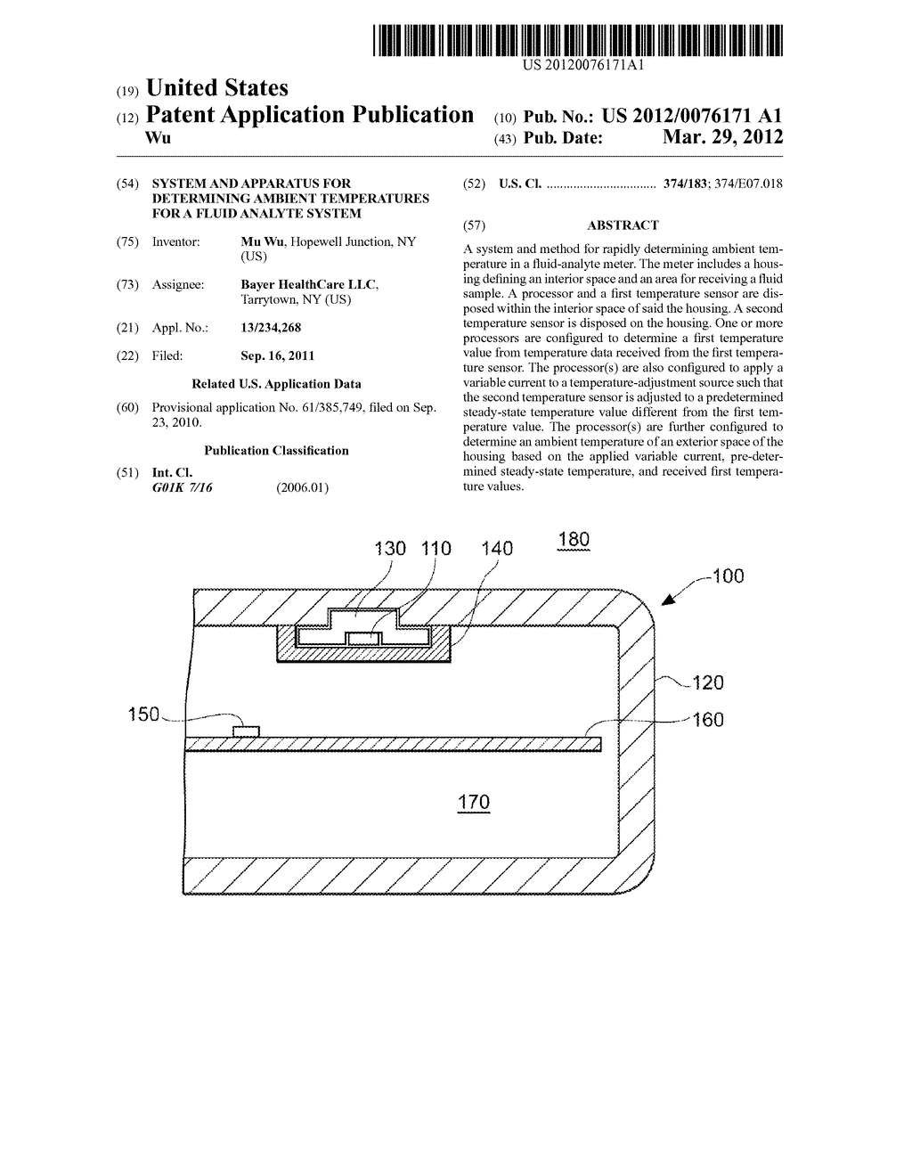 SYSTEM AND APPARATUS FOR DETERMINING AMBIENT TEMPERATURES FOR A FLUID     ANALYTE SYSTEM - diagram, schematic, and image 01