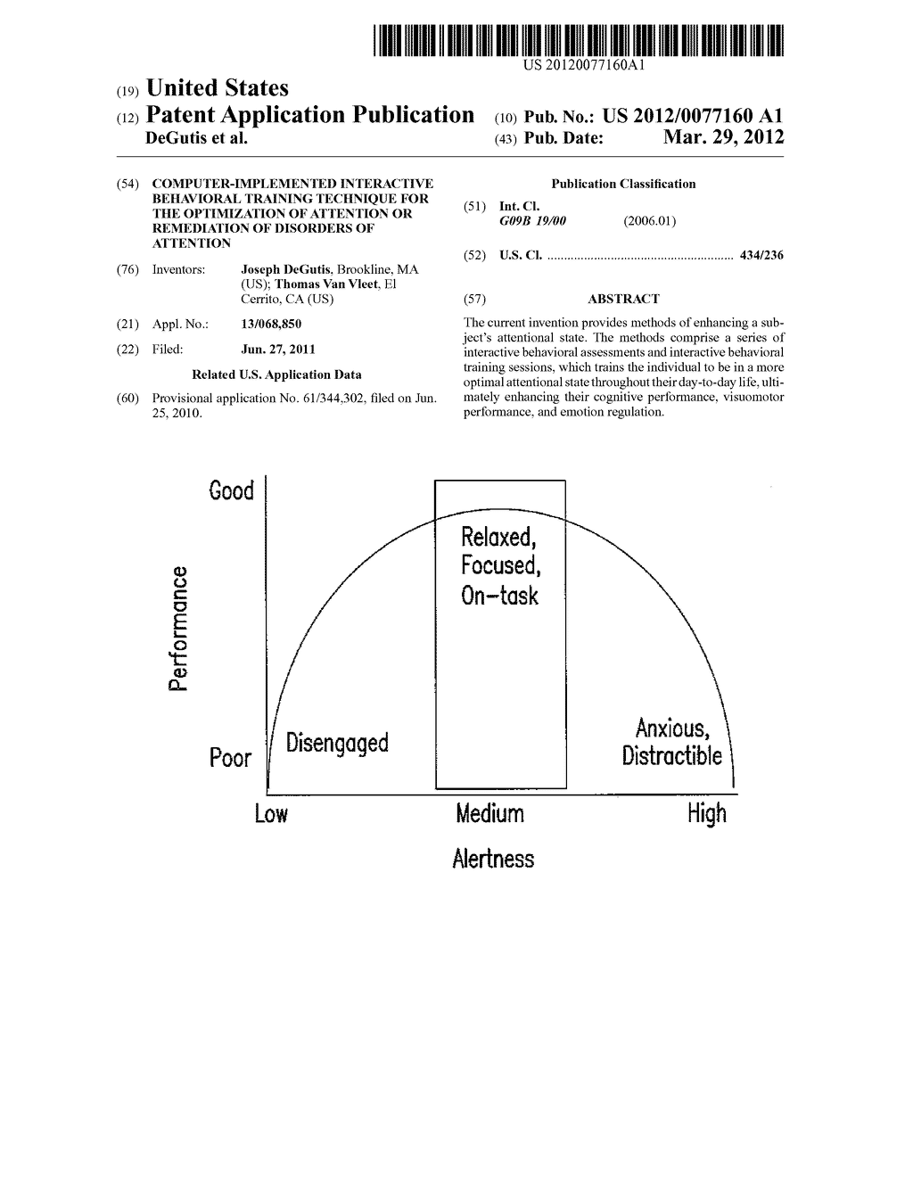 COMPUTER-IMPLEMENTED INTERACTIVE BEHAVIORAL TRAINING TECHNIQUE FOR THE     OPTIMIZATION OF ATTENTION OR REMEDIATION OF DISORDERS OF ATTENTION - diagram, schematic, and image 01