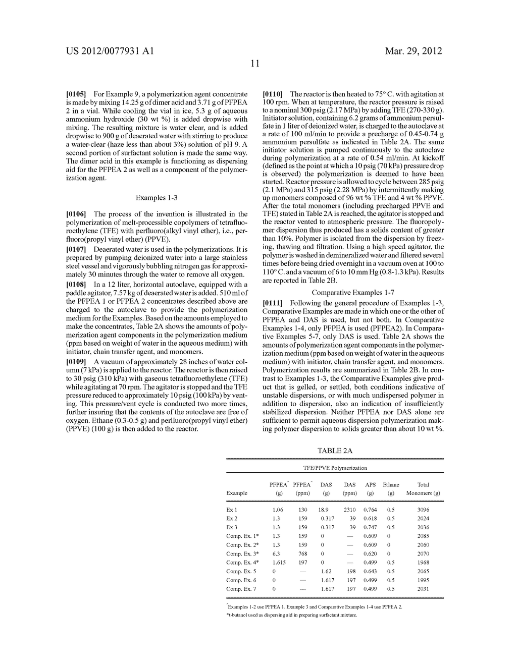 AQUEOUS POLYMERIZATION OF FLUORINATED MONOMER USING POLYMERIZATION AGENT     COMPRISING FLUOROPOLYETHER ACID OR SALT AND SHORT CHAIN FLUOROSURFACTANT - diagram, schematic, and image 12