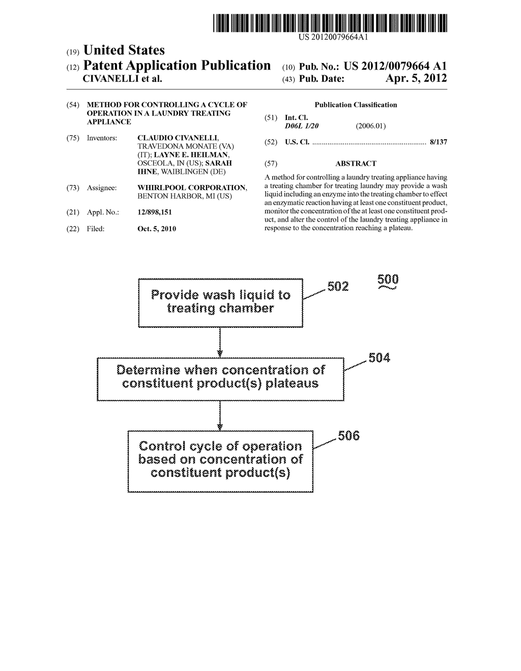 METHOD FOR CONTROLLING A CYCLE OF OPERATION IN A LAUNDRY TREATING     APPLIANCE - diagram, schematic, and image 01