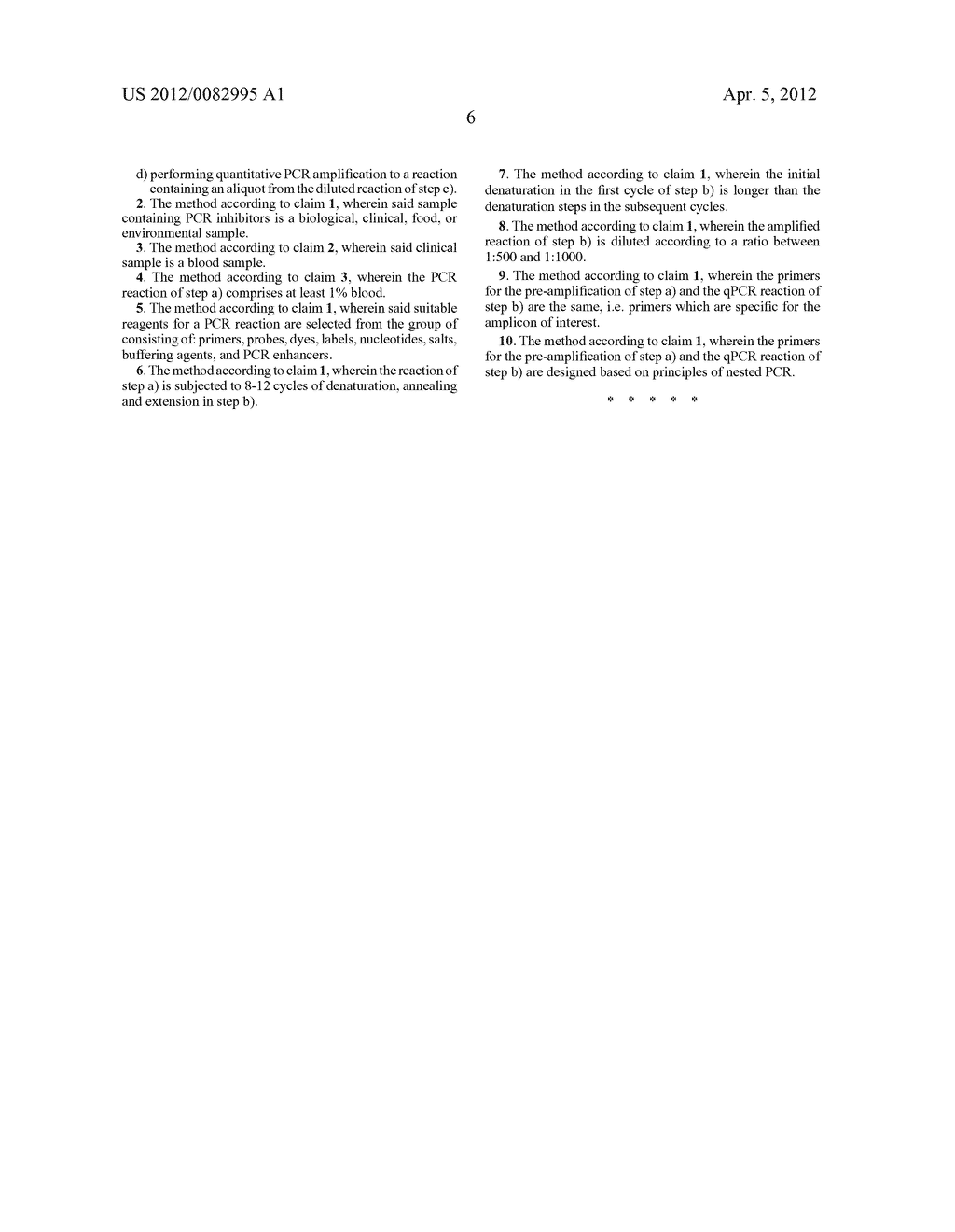 METHOD FOR QUANTITATIVE PCR AMPLIFICATION OF DEOXYRIBONUCLEIC ACIDS FROM A     SAMPLE CONTAINING PCR INHIBITORS - diagram, schematic, and image 10