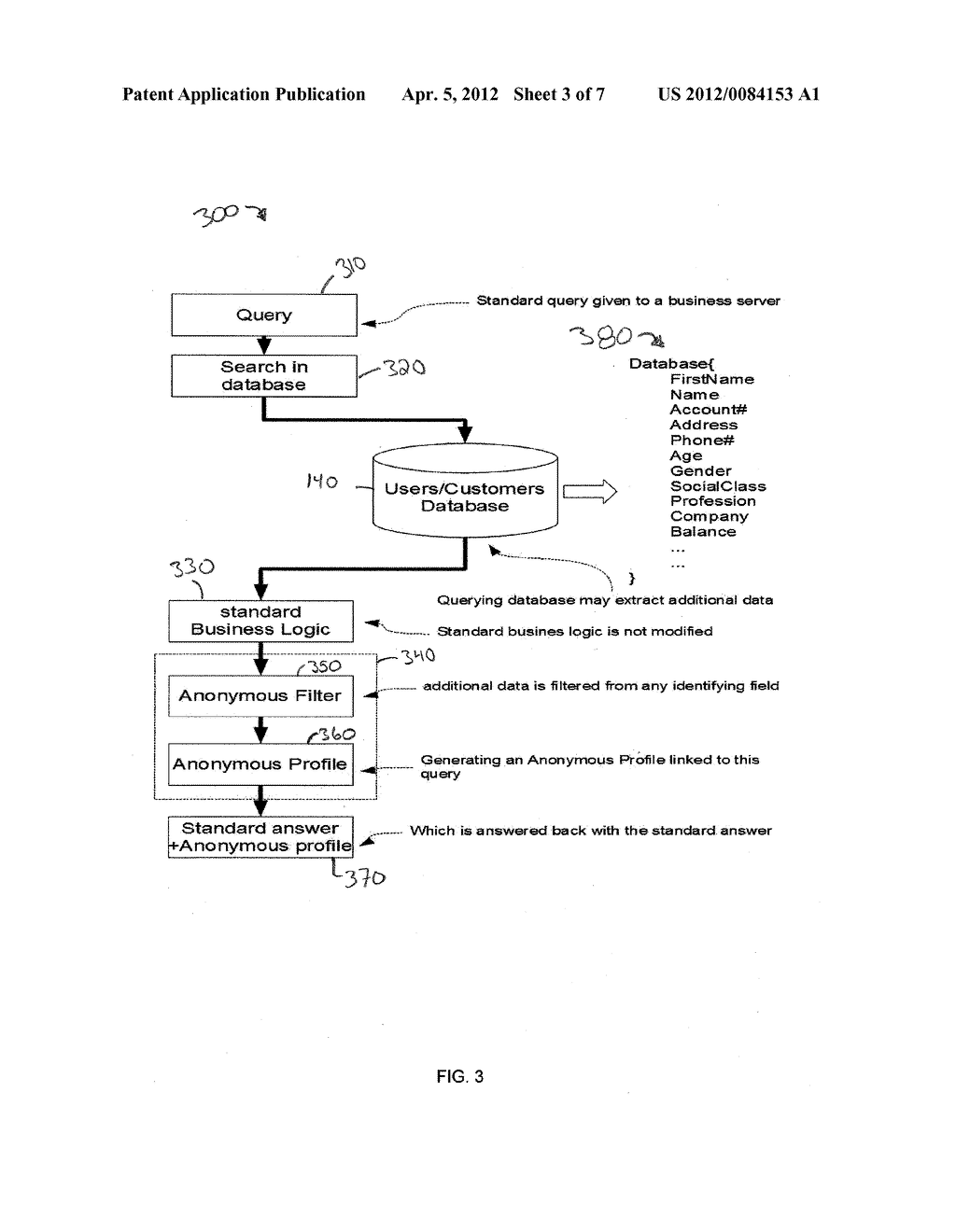 SYSTEM, METHOD, AND COMPUTER-READABLE MEDIUM FOR DISTRIBUTING TARGETED     DATA USING ANONYMOUS PROFILES - diagram, schematic, and image 04