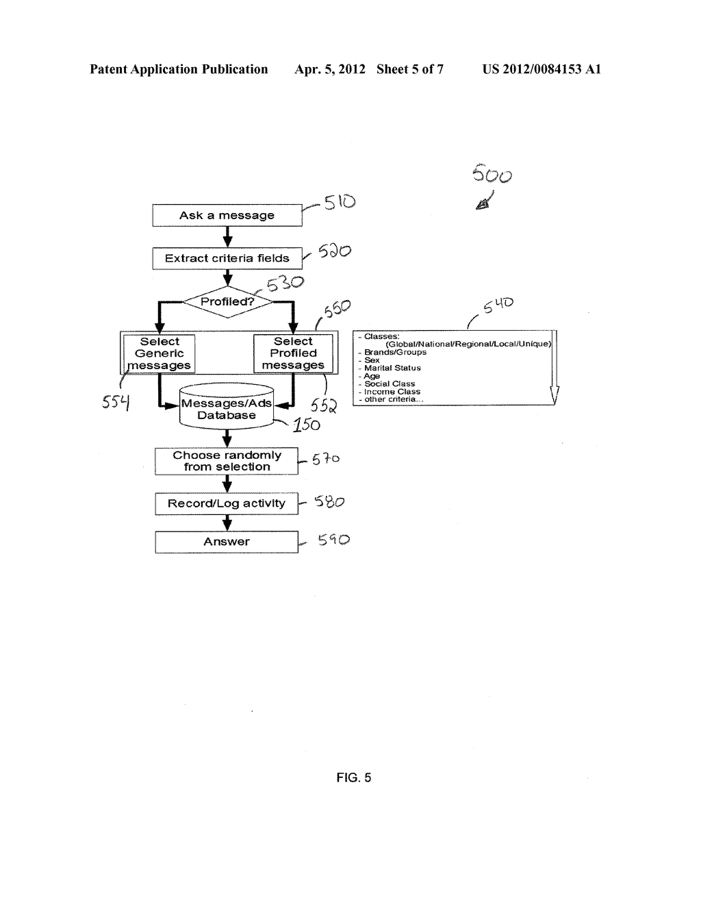 SYSTEM, METHOD, AND COMPUTER-READABLE MEDIUM FOR DISTRIBUTING TARGETED     DATA USING ANONYMOUS PROFILES - diagram, schematic, and image 06