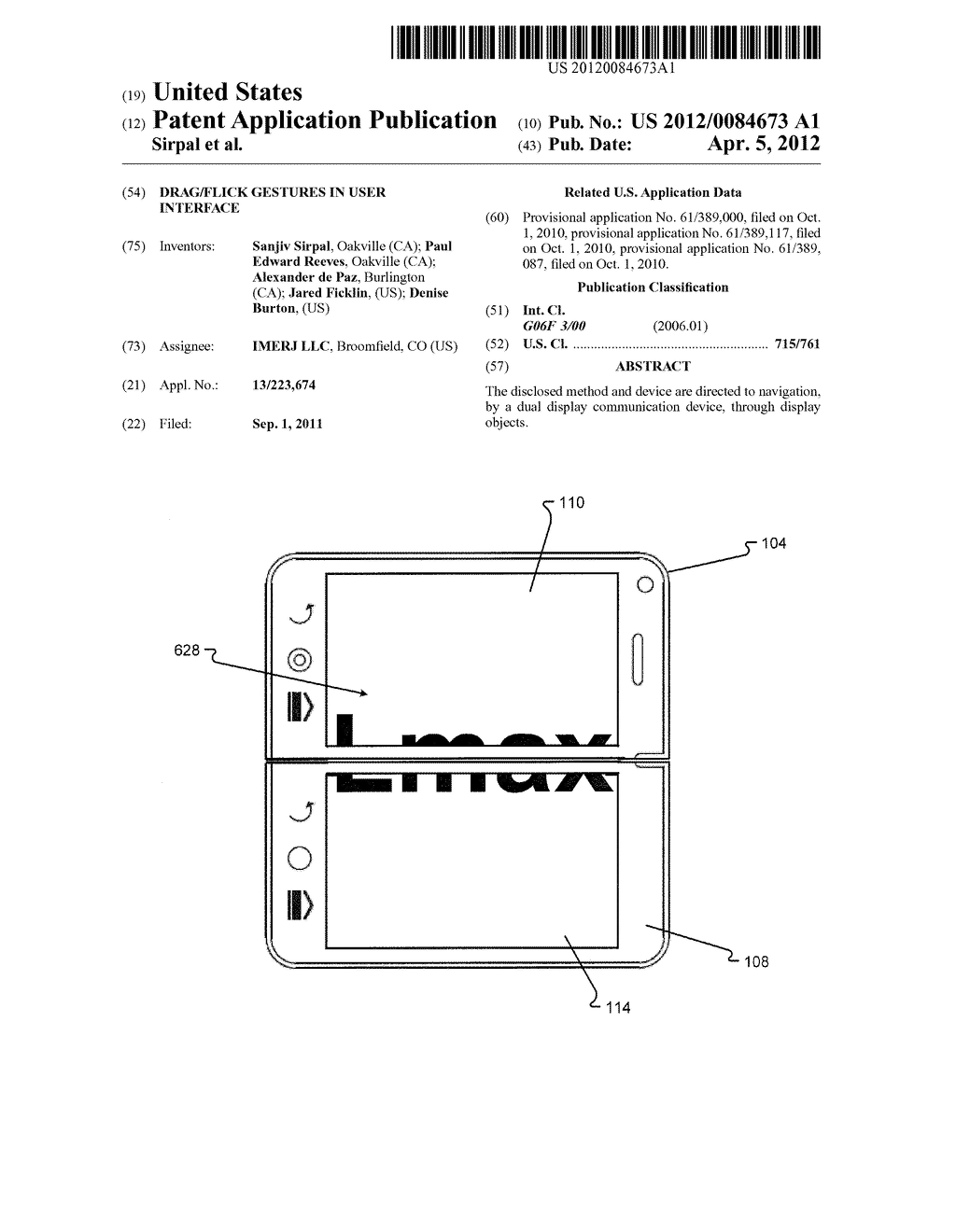 DRAG/FLICK GESTURES IN USER INTERFACE - diagram, schematic, and image 01