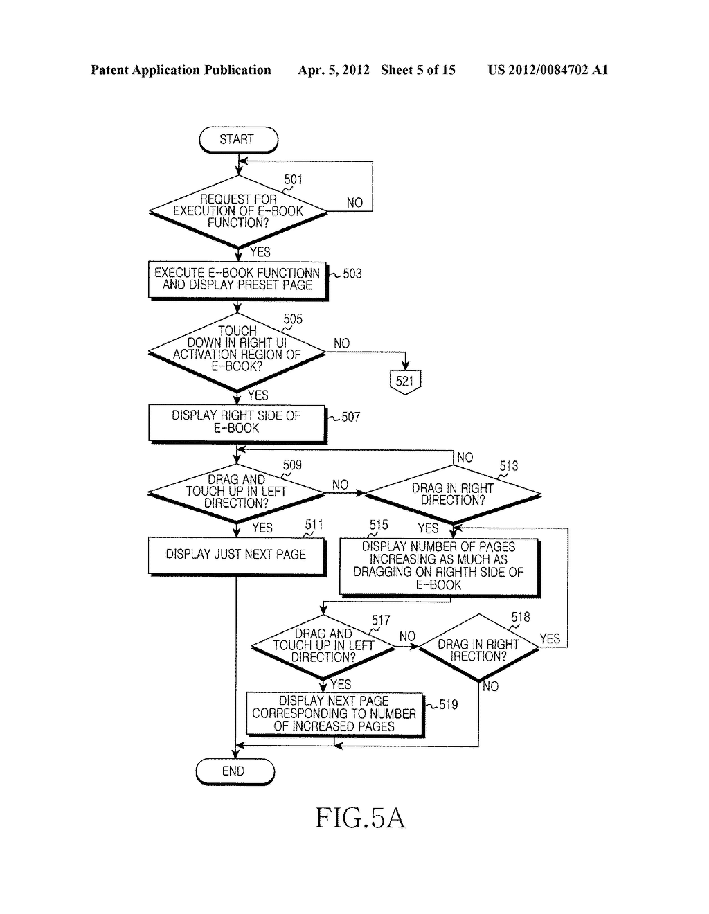 APPARATUS AND METHOD FOR TURNING E-BOOK PAGES IN PORTABLE TERMINAL - diagram, schematic, and image 06