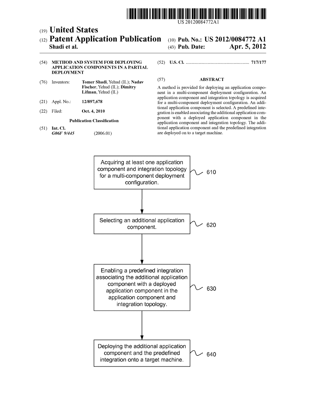 METHOD AND SYSTEM FOR DEPLOYING APPLICATION COMPONENTS IN A PARTIAL     DEPLOYMENT - diagram, schematic, and image 01