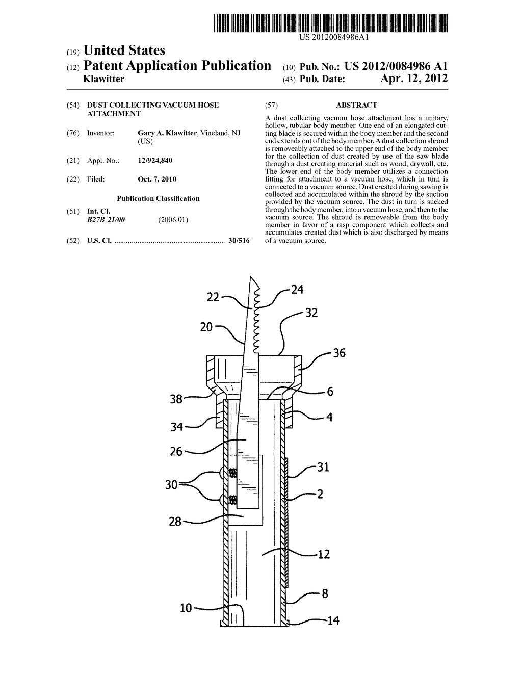 Dust collecting vacuum hose attachment - diagram, schematic, and image 01