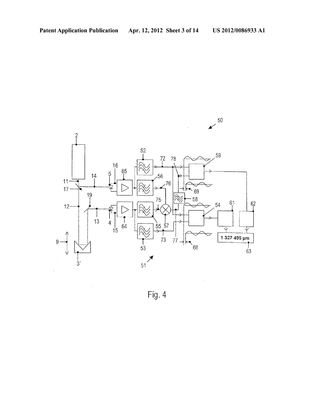 EVALUATION DEVICE, MEASURING ARRANGEMENT AND METHOD FOR PATH LENGTH     MEASUREMENT AND MEASURING SYSTEM AND METHOD FOR A COORDINATE MEASURING     DEVICE AND COORDINATE MEASURING DEVICE - diagram, schematic, and image 04