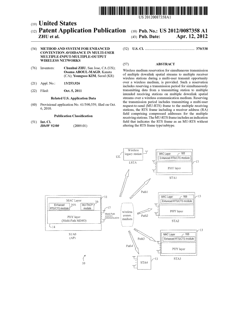 METHOD AND SYSTEM FOR ENHANCED CONTENTION AVOIDANCE IN MULTI-USER     MULTIPLE-INPUT-MULTIPLE-OUTPUT WIRELESS NETWORKS - diagram, schematic, and image 01