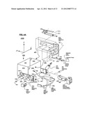 FRONT-LOADABLE REFUSE CONTAINER HAVING SIDE-LOADING ROBOTIC ARM WITH     MOTORS AND OTHER MASS MOUNTED AT REAR OF CONTAINER AND USE OF SAME WITH     FRONT-LOADING WASTE-HAULING VEHICLE HAVING HYDRAULIC FRONT FORKS OR OTHER     RETRACTABLY ENGAGEABLE LIFT MEANS diagram and image