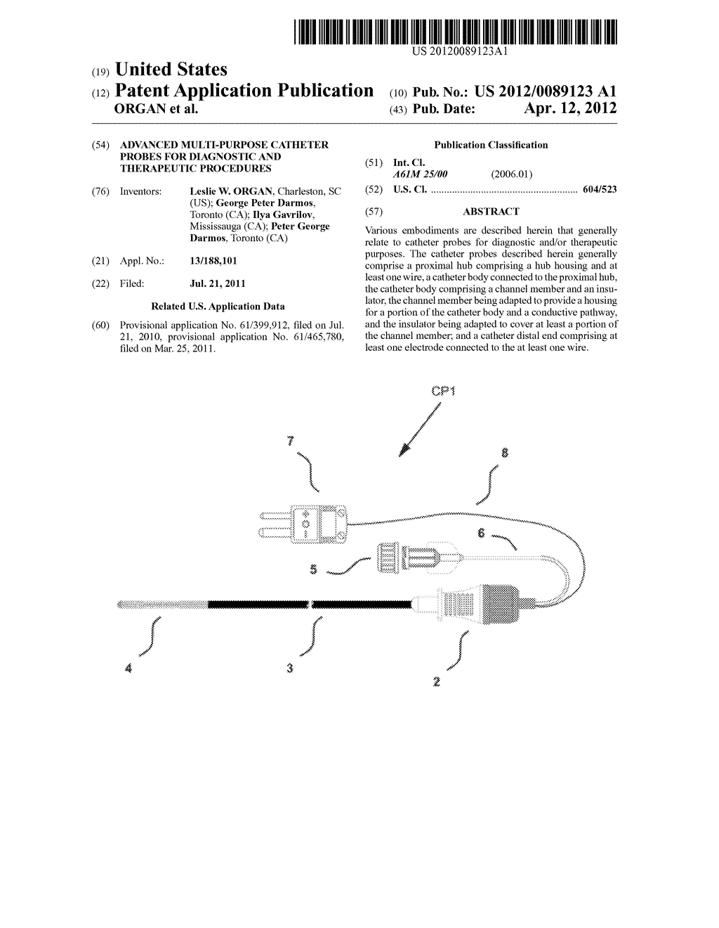 ADVANCED MULTI-PURPOSE CATHETER PROBES FOR DIAGNOSTIC AND THERAPEUTIC     PROCEDURES - diagram, schematic, and image 01