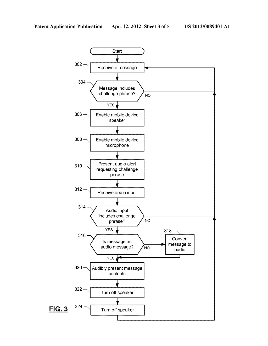 METHODS AND APPARATUS TO AUDIBLY PROVIDE MESSAGES IN A MOBILE DEVICE - diagram, schematic, and image 04