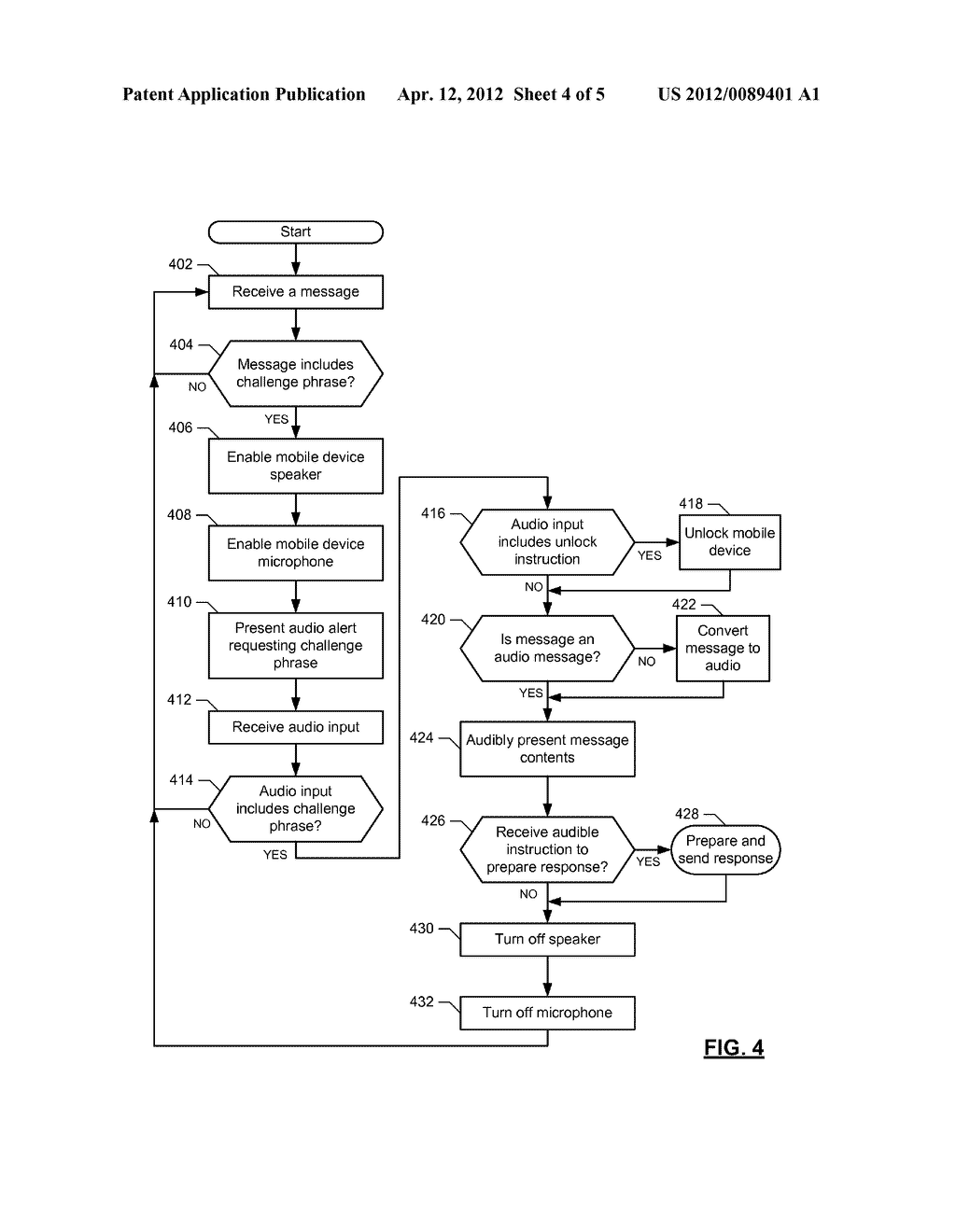 METHODS AND APPARATUS TO AUDIBLY PROVIDE MESSAGES IN A MOBILE DEVICE - diagram, schematic, and image 05