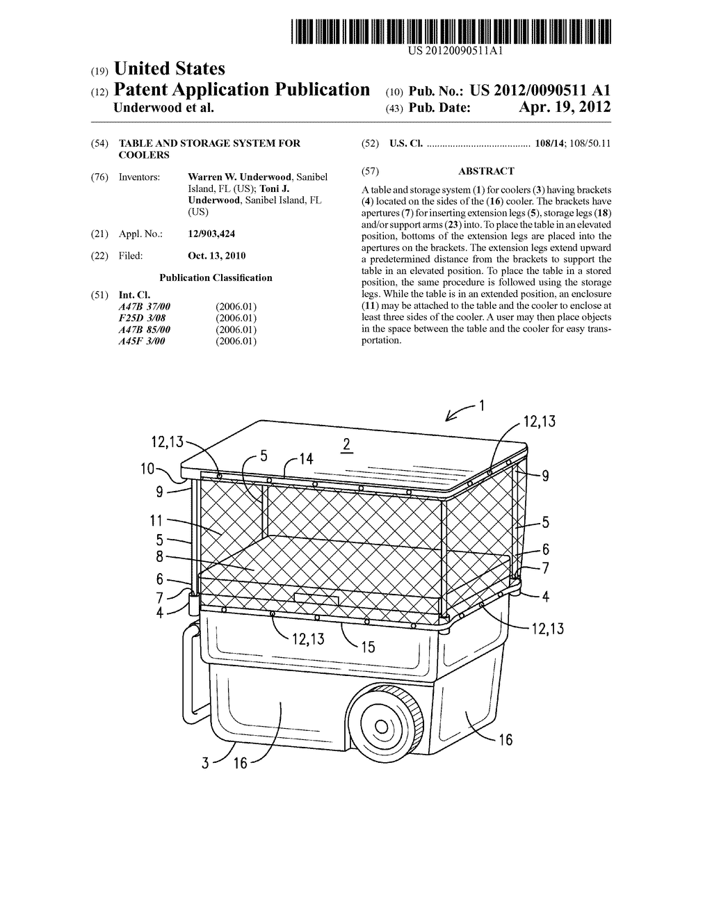 TABLE AND STORAGE SYSTEM FOR COOLERS - diagram, schematic, and image 01