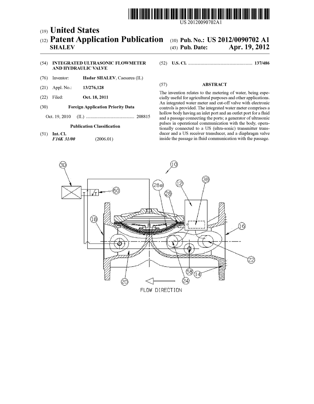 INTEGRATED ULTRASONIC FLOWMETER AND HYDRAULIC VALVE - diagram, schematic, and image 01