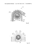 DEVICE AND METHOD FOR DISCHARGING ELONGATE, COARSE BULK PRODUCTS AND FOR     THEIR FURTHER TRANSPORT diagram and image