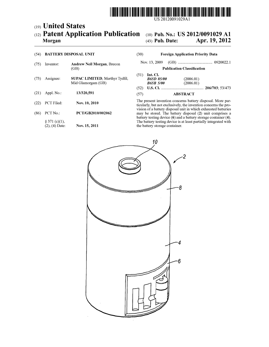 BATTERY DISPOSAL UNIT - diagram, schematic, and image 01