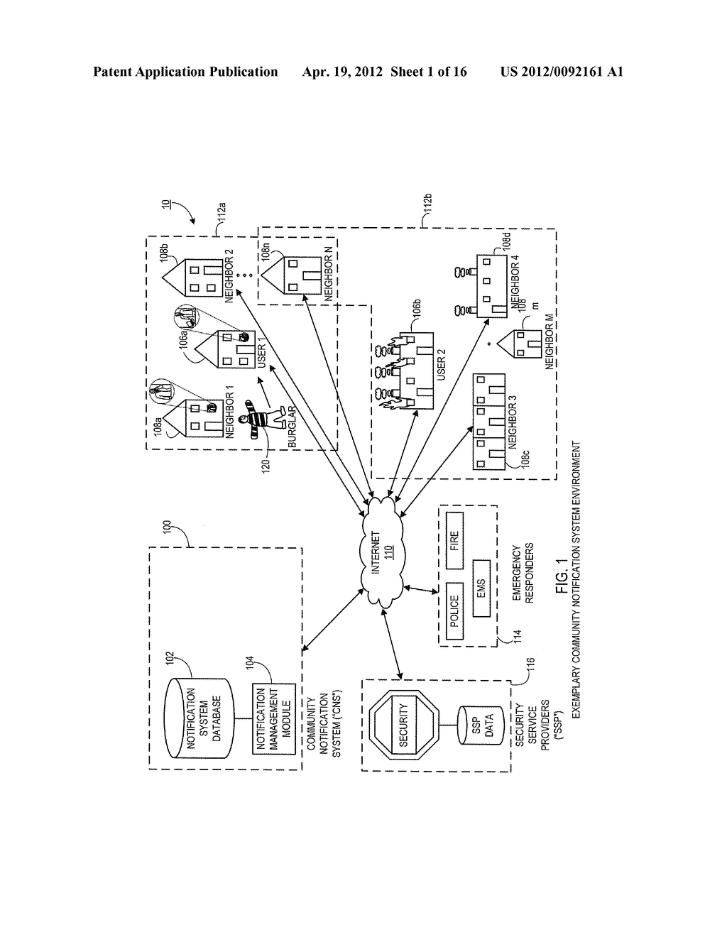 SYSTEMS AND METHODS FOR NOTIFYING PROXIMAL COMMUNITY MEMBERS OF AN     EMERGENCY OR EVENT - diagram, schematic, and image 02