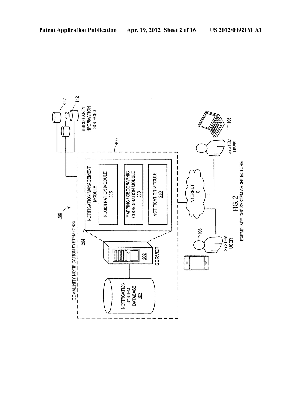 SYSTEMS AND METHODS FOR NOTIFYING PROXIMAL COMMUNITY MEMBERS OF AN     EMERGENCY OR EVENT - diagram, schematic, and image 03