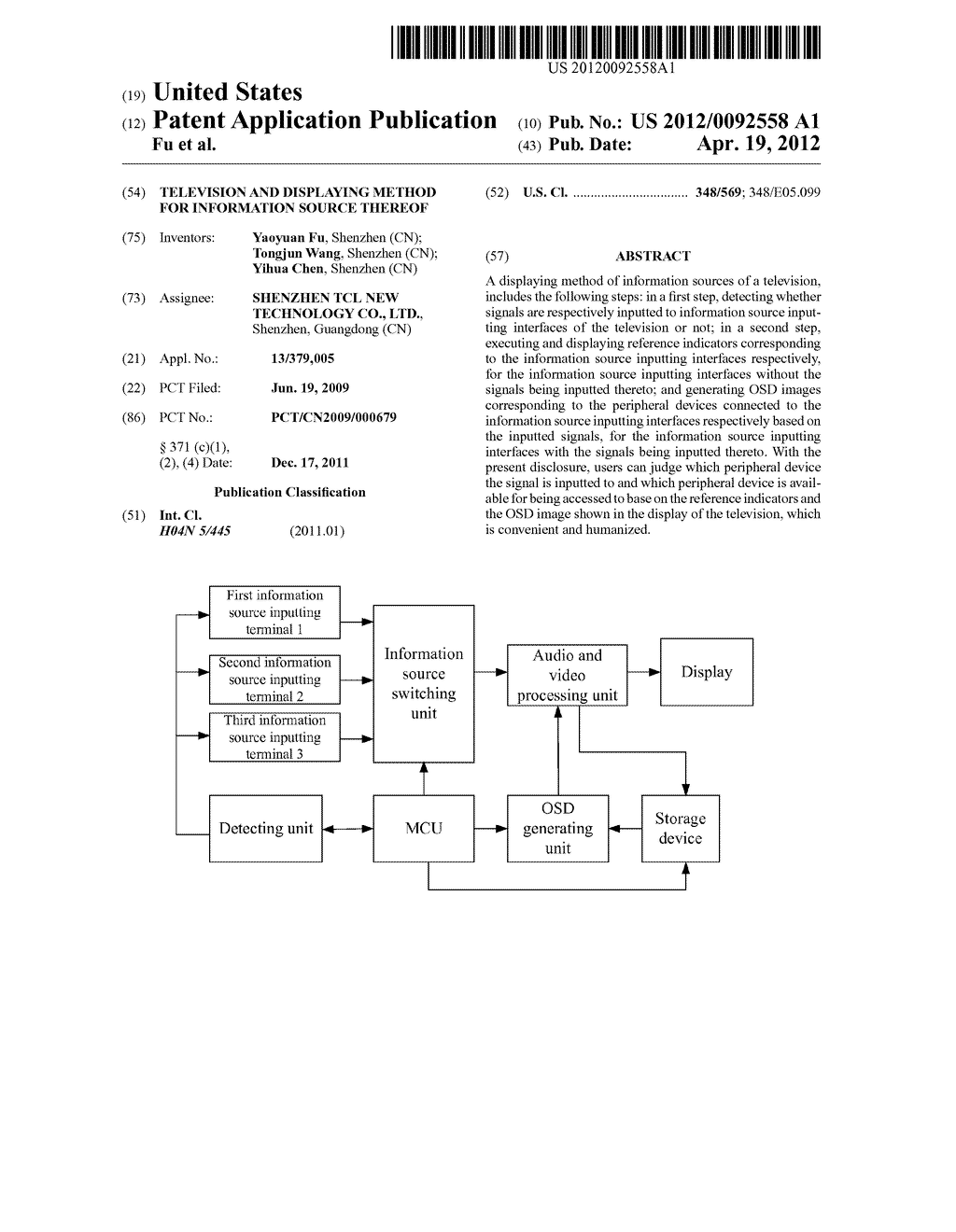 TELEVISION AND DISPLAYING METHOD FOR INFORMATION SOURCE THEREOF - diagram, schematic, and image 01