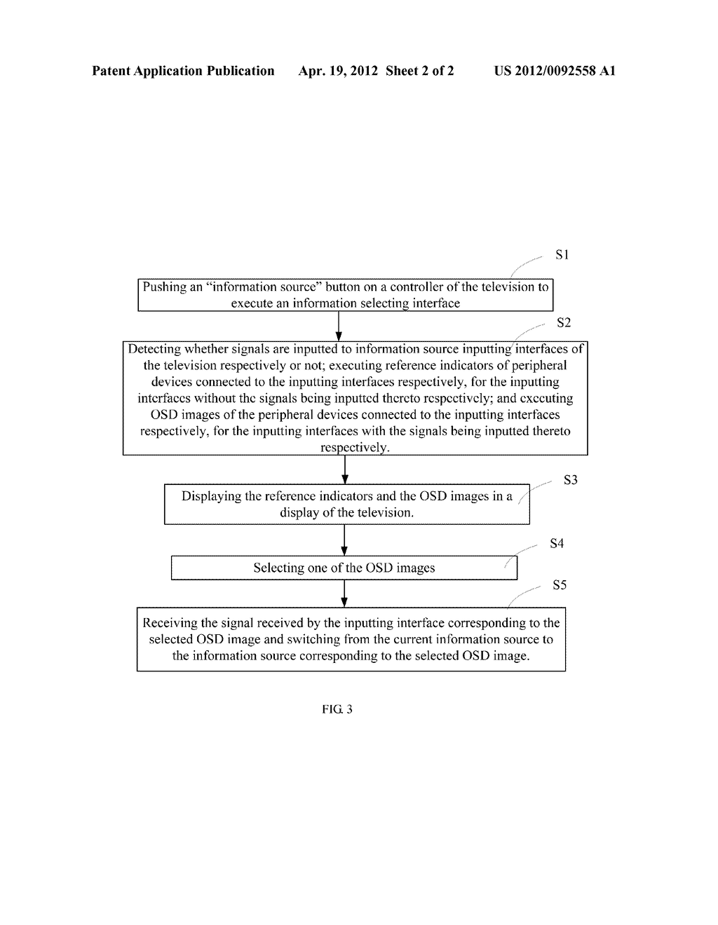 TELEVISION AND DISPLAYING METHOD FOR INFORMATION SOURCE THEREOF - diagram, schematic, and image 03