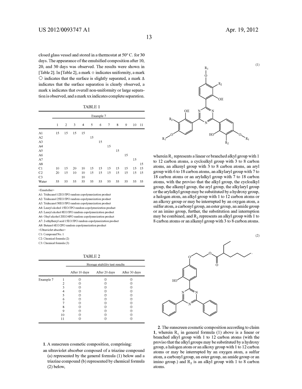 SUNSCREEN COSMETIC COMPOSITION CONTAINING ULTRAVIOLET ABSORBER - diagram, schematic, and image 15