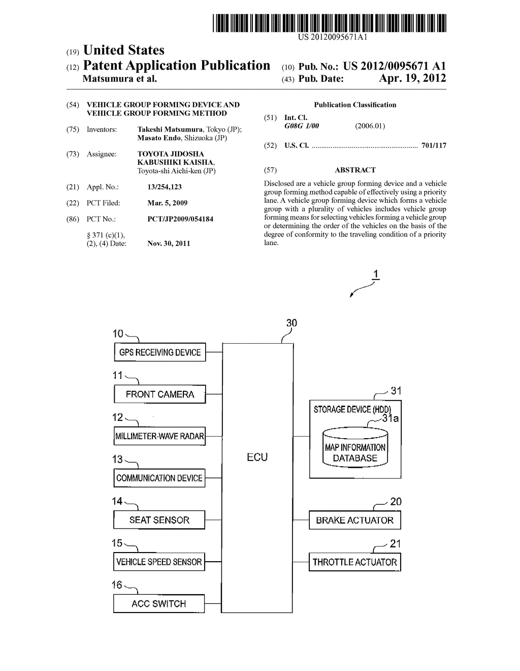 VEHICLE GROUP FORMING DEVICE AND VEHICLE GROUP FORMING METHOD - diagram, schematic, and image 01