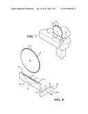 ARTICLE AND CORRESPONDING KIT INCLUDING AN ARTICLE FOR RECEIVING AND     SUPPORTING AN INSERTING PORTION OF A CIRCULAR SAW BLADE AND A ROUTER BIT     IN IMMERSING FASHION WITHIN A VOLUME OF A CLEANING FLUID diagram and image
