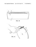 ARTICLE AND CORRESPONDING KIT INCLUDING AN ARTICLE FOR RECEIVING AND     SUPPORTING AN INSERTING PORTION OF A CIRCULAR SAW BLADE AND A ROUTER BIT     IN IMMERSING FASHION WITHIN A VOLUME OF A CLEANING FLUID diagram and image