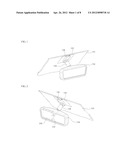 COMMUNICATION DEVICE FOR A VEHICLE, ROOM MIRROR STRUCTURE INCLUDED IN THE     SAME AND SHADE BAND CONNECTED ELECTRICALLY TO THE ROOM MIRROR STRUCTURE diagram and image