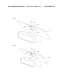 COMMUNICATION DEVICE FOR A VEHICLE, ROOM MIRROR STRUCTURE INCLUDED IN THE     SAME AND SHADE BAND CONNECTED ELECTRICALLY TO THE ROOM MIRROR STRUCTURE diagram and image