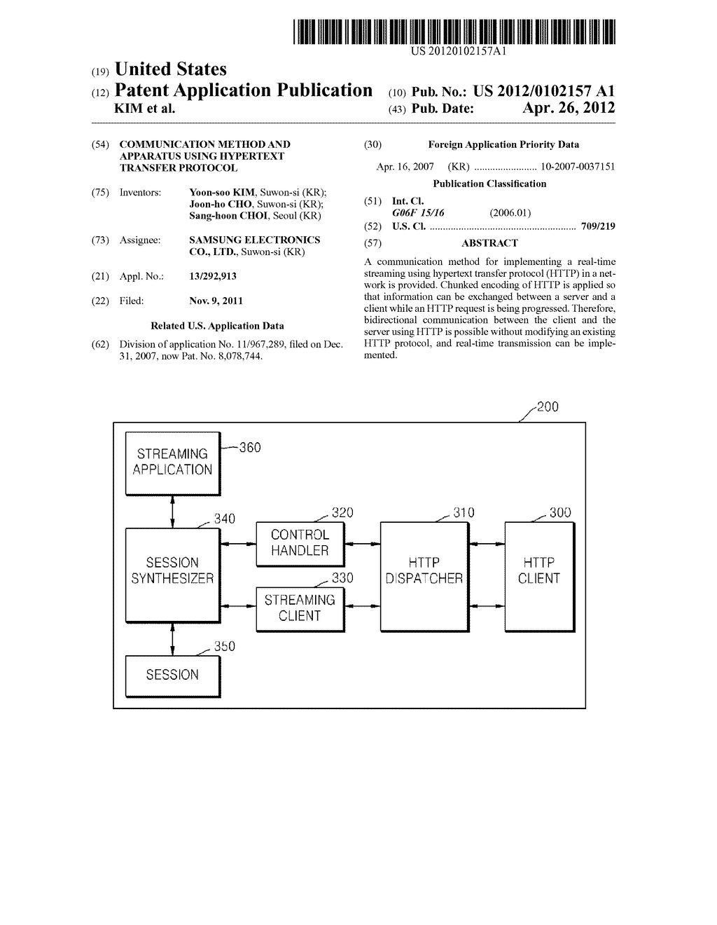 COMMUNICATION METHOD AND APPARATUS USING HYPERTEXT TRANSFER PROTOCOL - diagram, schematic, and image 01