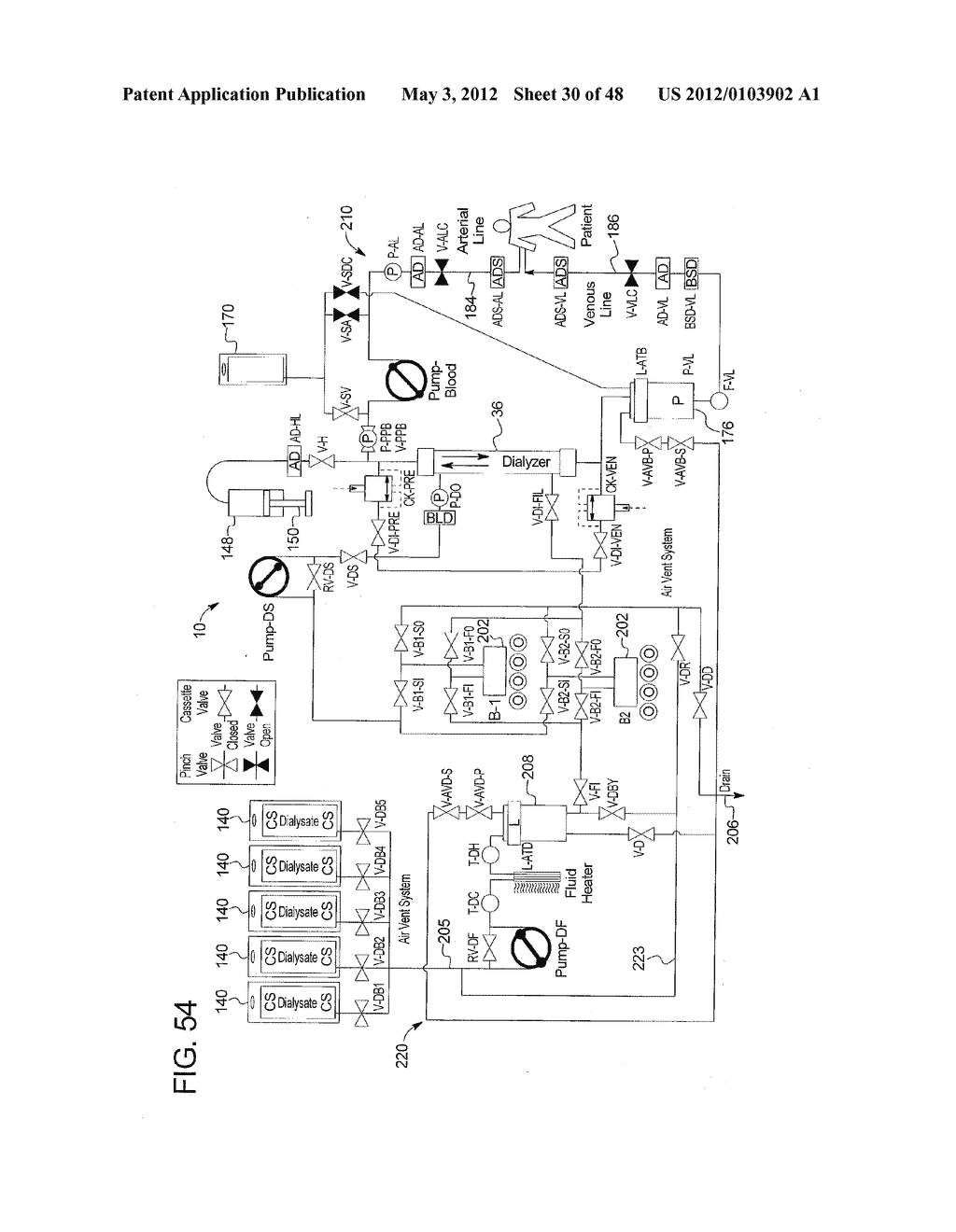 PERSONAL HEMODIALYSIS SYSTEM INCLUDING PRIMING SEQUENCE AND METHODS OF     SAME - diagram, schematic, and image 31