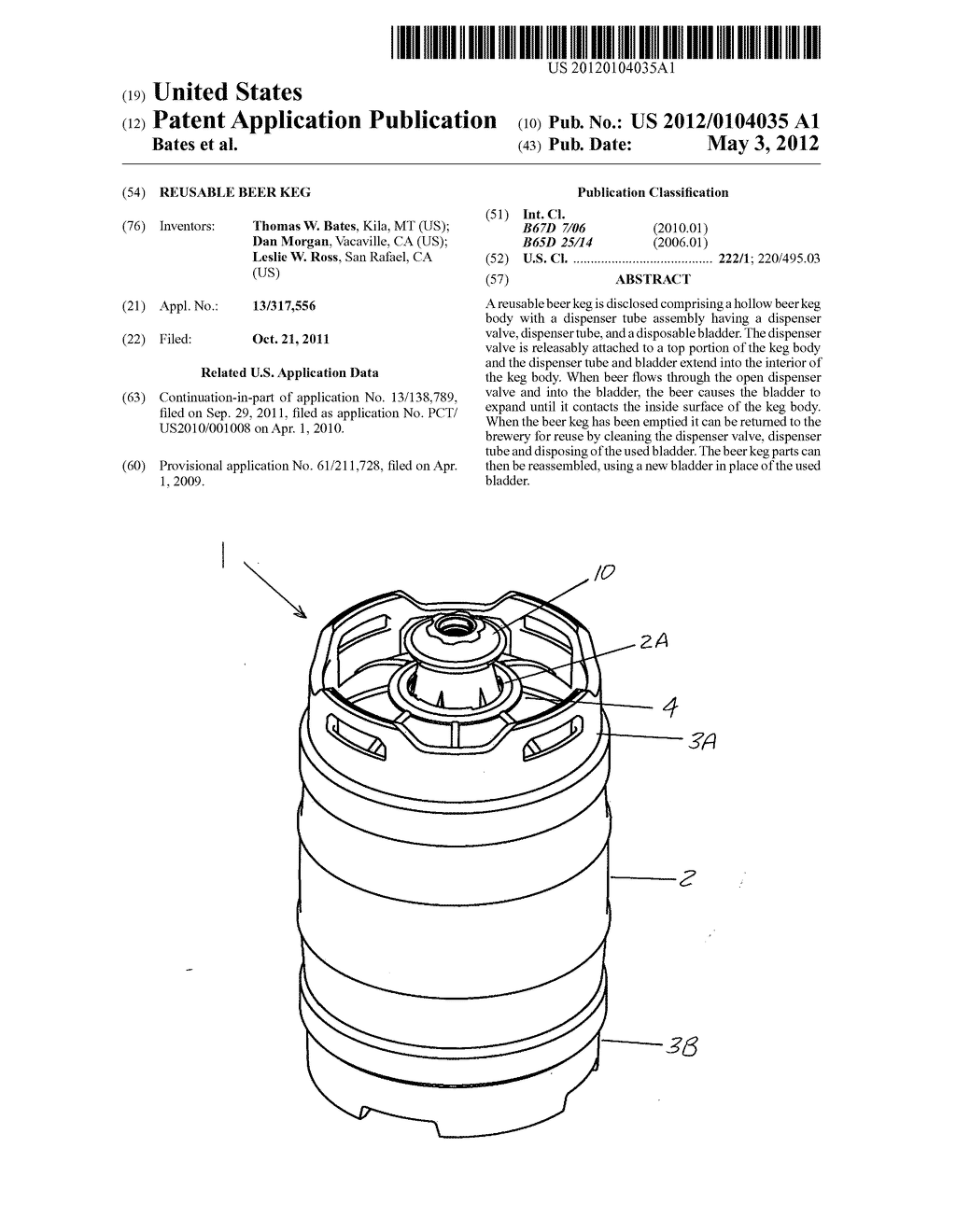 Reusable beer keg - diagram, schematic, and image 01