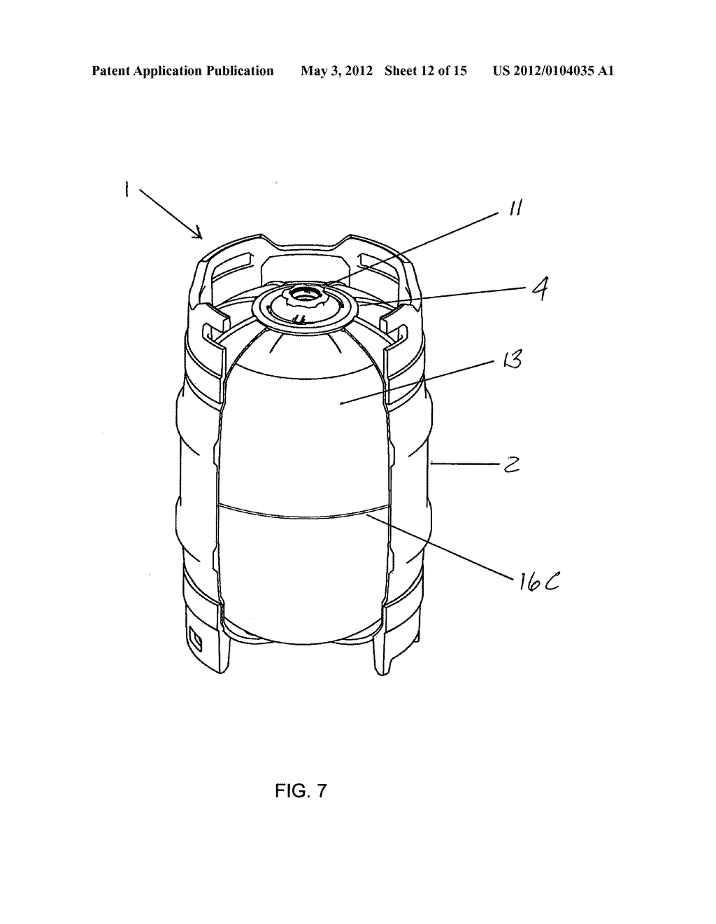 Reusable beer keg - diagram, schematic, and image 13