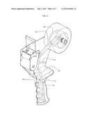 Trigger operated brake for handheld tape dispenser diagram and image